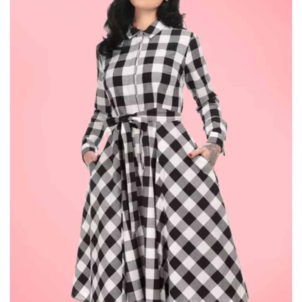 Collectif 50’s Mara Checked Pocket Shirt Dress